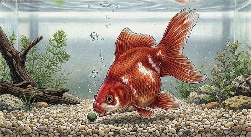 ryukin goldfish in a tank