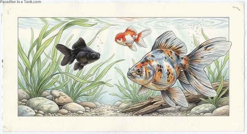 Fancy Goldfish breeds in a planted tank