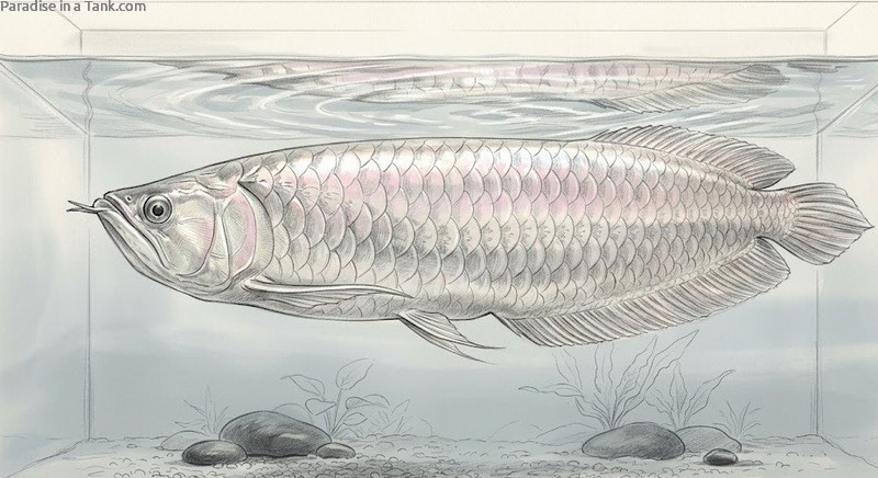 Silver Arowana in an aquarium