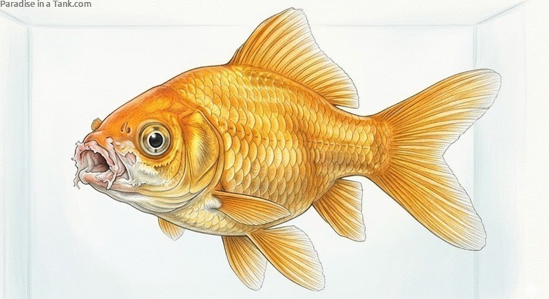 Goldfish with Mouth Rot