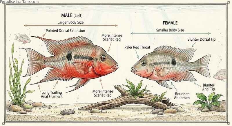 Differences between Male and Female Firemouth Cichlids
